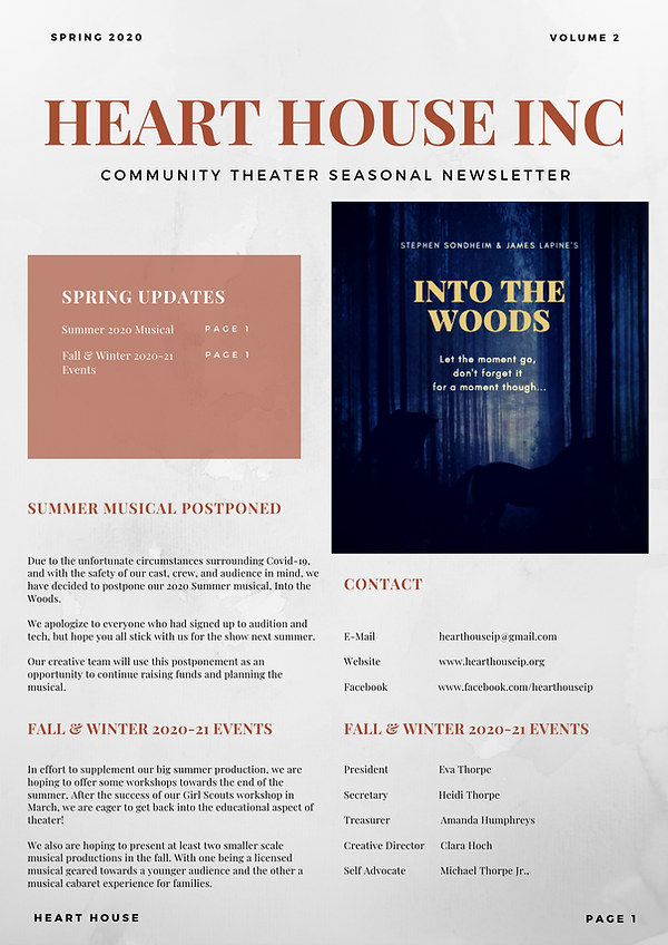 Newsletters Heart House Inc.